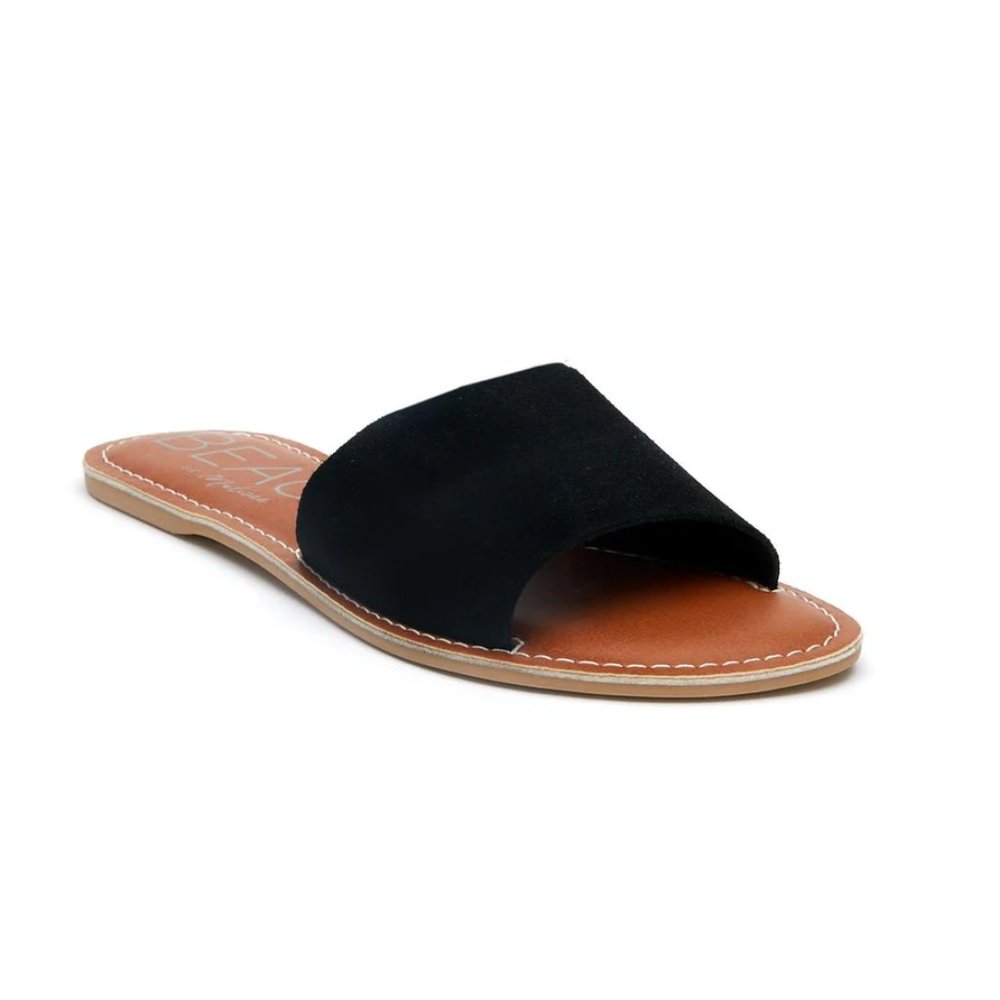 Beach by Matisse | Black Suede Cabana Slide Sandal, Size 6
